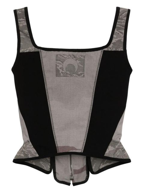 Marine Serre Regenerated cotton corset top - Grey - zdjęcie produktu nr 2