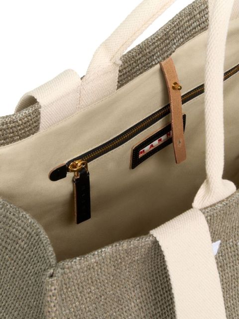 Marni large raffia tote bag - Green