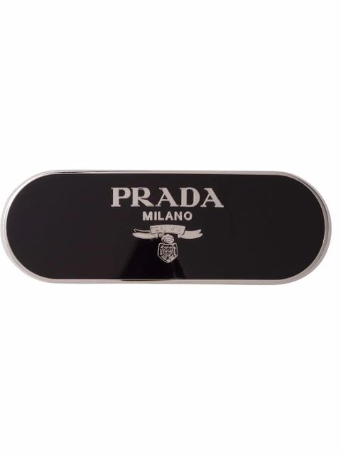 Prada lettering-logo hair clip - Black - zdjęcie produktu nr 1