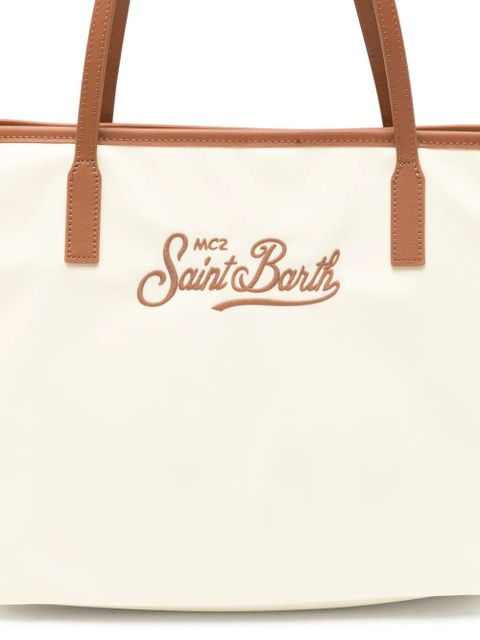 MC2 Saint Barth City embroidered-logo tote bag - Neutrals