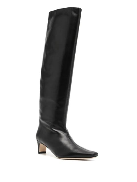 STAUD Wally 55mm knee-high leather boots - Black - zdjęcie produktu nr 2