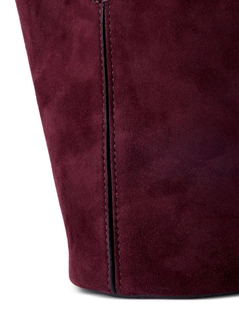 Chloé sculptural handle suede clutch bag - Red