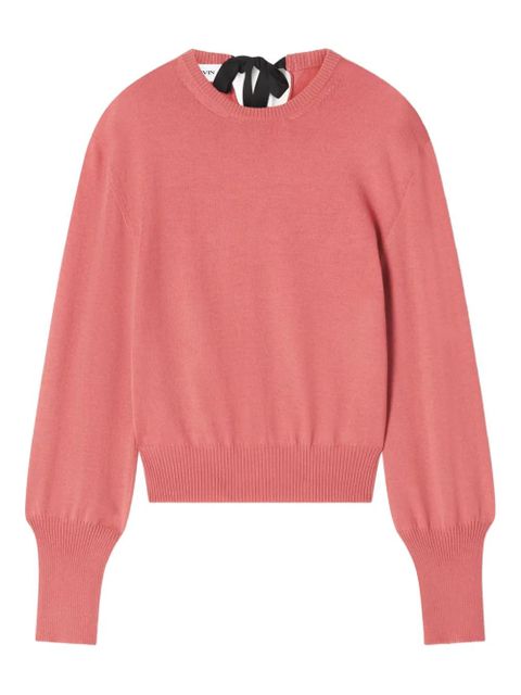 Lanvin ribbon-detail crew-neck sweater - Pink - zdjęcie produktu nr 1