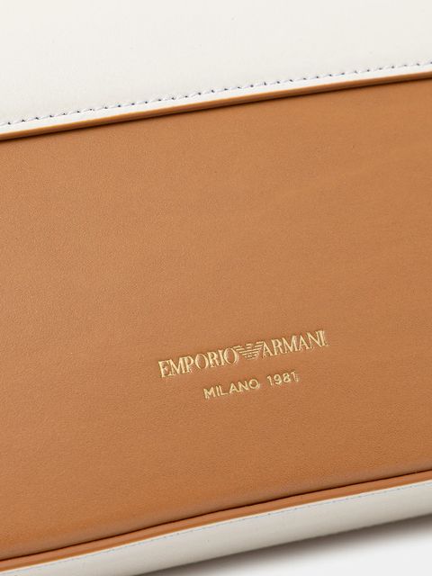 Emporio Armani torebka skórzana kolor beżowy EW001208 AF13352