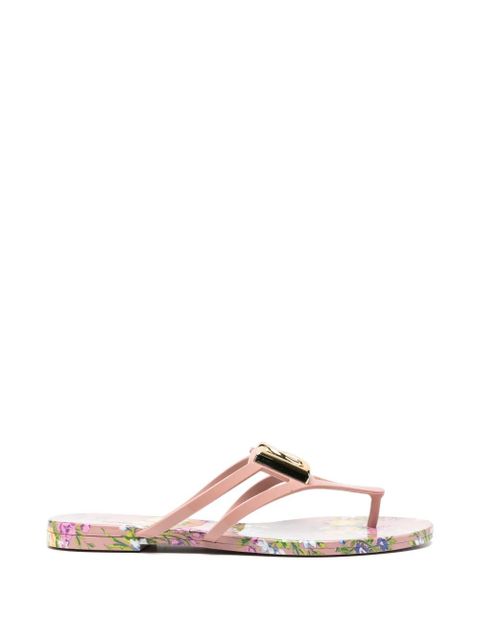 Dolce & Gabbana floral logo flip-flops - Pink - zdjęcie produktu nr 1