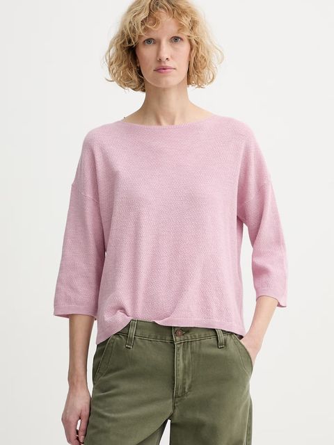 United Colors of Benetton sweter z krótkim rękawem damski z lnem - zdjęcie produktu nr 1