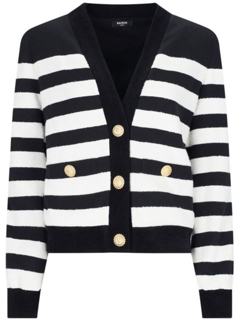Balmain striped cardigan - Black