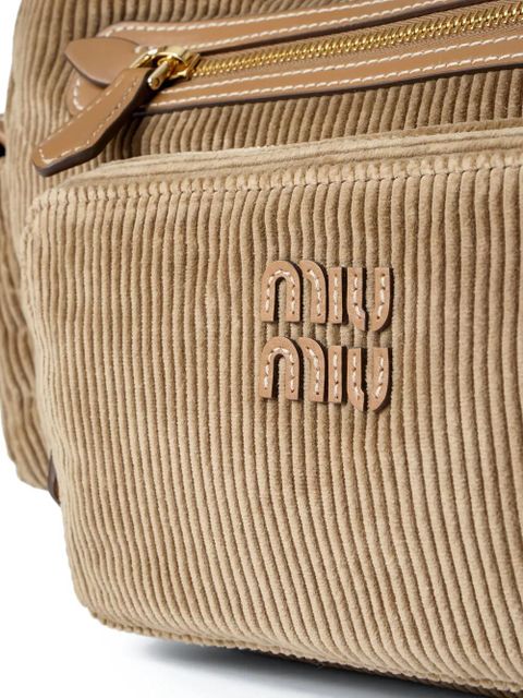 Miu Miu corduroy compartments shoulder bag - Neutrals