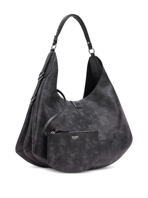 GANNI small Kat flower-buckle shoulder bag - Black - zdjęcie produktu nr 2