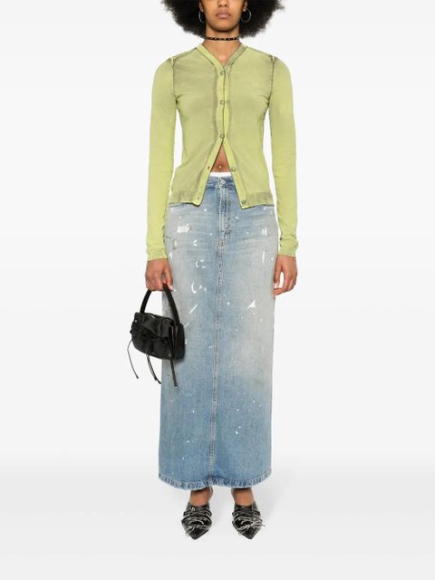 Acne Studios paint-splatter denim maxi skirt - Blue - zdjęcie produktu nr 2