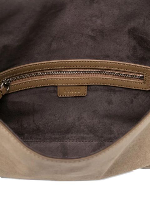 STAUD Harlow buckled suede shoulder bag - Grey