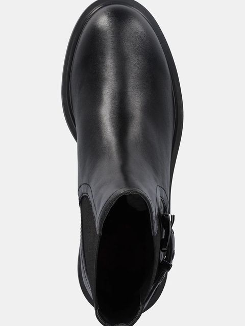 Love Moschino sztyblety skórzane damskie kolor czarny na platformie JA24054G1NIAX000