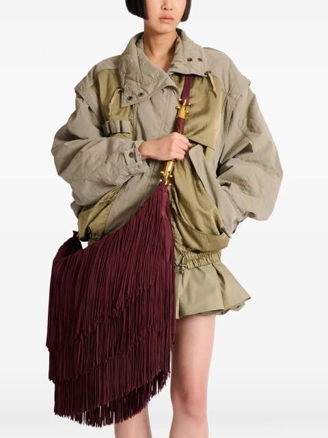 Balmain large Ebene fringed hobo bag - Red - zdjęcie produktu nr 2