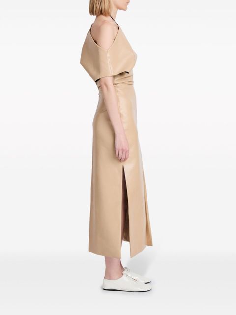 Proenza Schouler Rosa off-shoulder leather dress - Neutrals