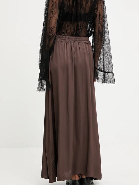 Answear.LAB spódnica kolor brązowy maxi rozkloszowana