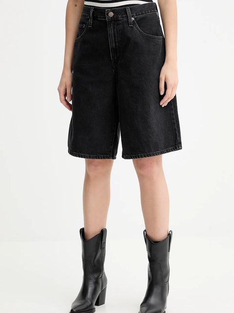 Levi's szorty jeansowe BAGGY DAD damskie kolor czarny gładkie high waist 000MJ - zdjęcie produktu nr 1