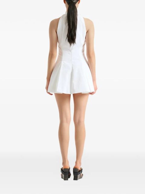 Balmain flared cotton poplin dress - White