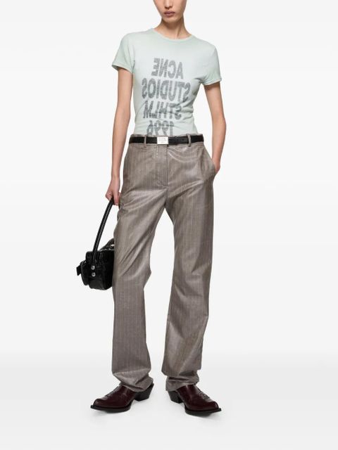 Acne Studios contemporary art text T-shirt - Green - zdjęcie produktu nr 2
