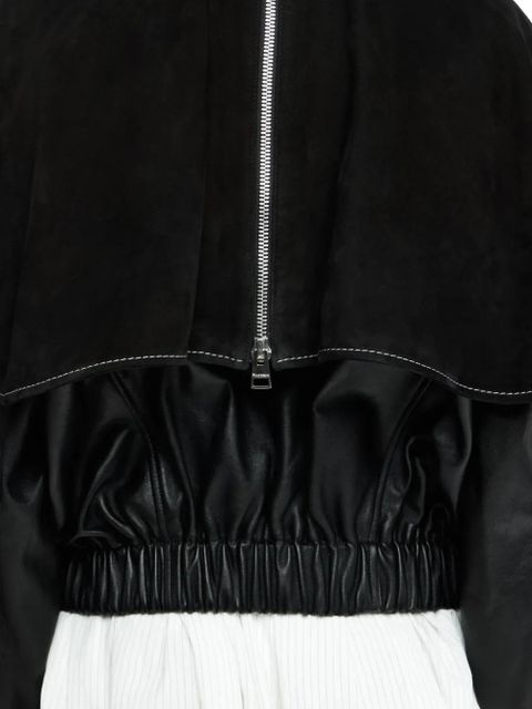 JW Anderson oversized-collar leather jacket - Black