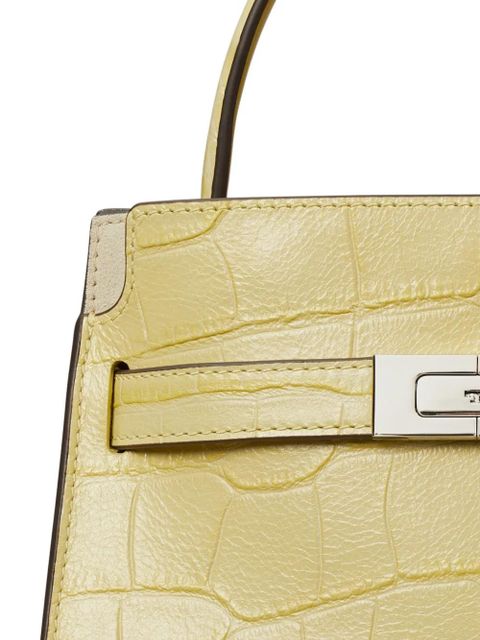 Tory Burch petite Lee Radziwill croc-embossed double bag - Yellow
