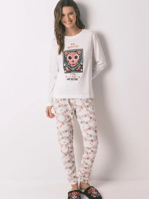 women'secret piżama bawełniana damska kolor biały bawełniana 3132147 - zdjęcie produktu nr 1