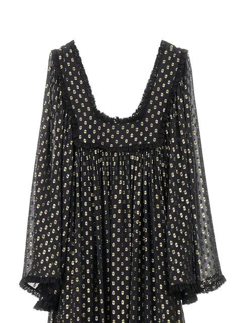 Chloé polka-dot ruffled maxi dress - Black - zdjęcie produktu nr 2