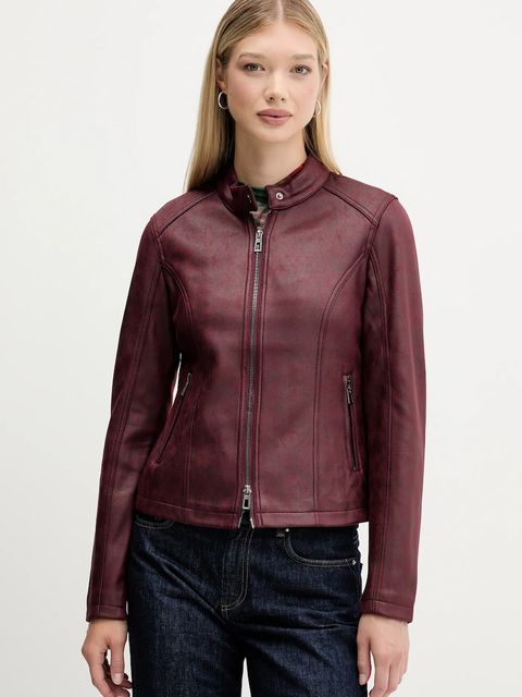 Desigual kurtka BASIC kolor bordowy przejściowa 25WWEW43 - zdjęcie produktu nr 1