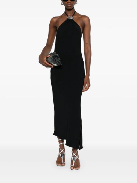 The Attico halterneck low-back midi dress - Black