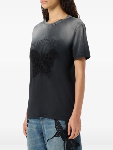 Blumarine butterfly-print T-shirt - Grey