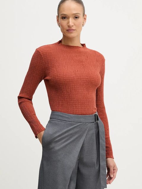 Pedro del Hierro bluzka damska kolor brązowy gładka 8622511 - zdjęcie produktu nr 1