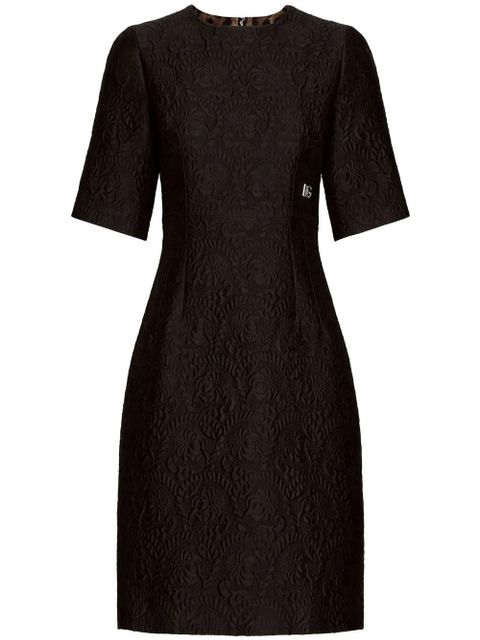 Dolce & Gabbana floral-jacquard midi dress - Black - zdjęcie produktu nr 1