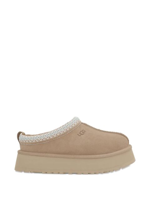 UGG embroidered-trim suede mules - Neutrals - zdjęcie produktu nr 1