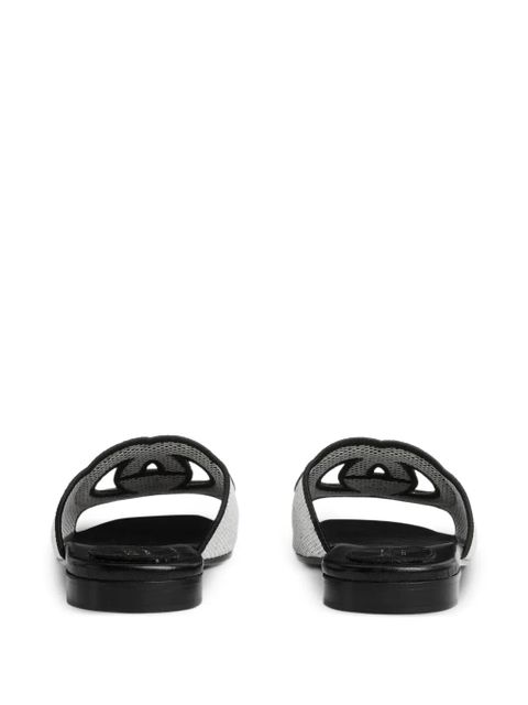 Gucci logo-plaque flat sandals - Black