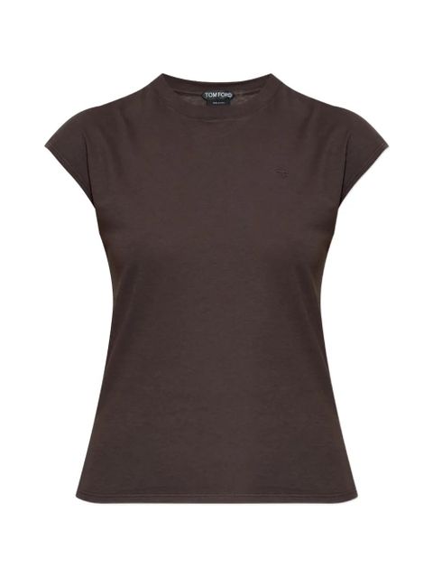 TOM FORD logo-embroidered T-shirt - Brown - zdjęcie produktu nr 1