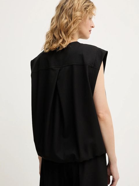 BOSS Orange bezrękawnik kolor czarny przejściowy 50554857