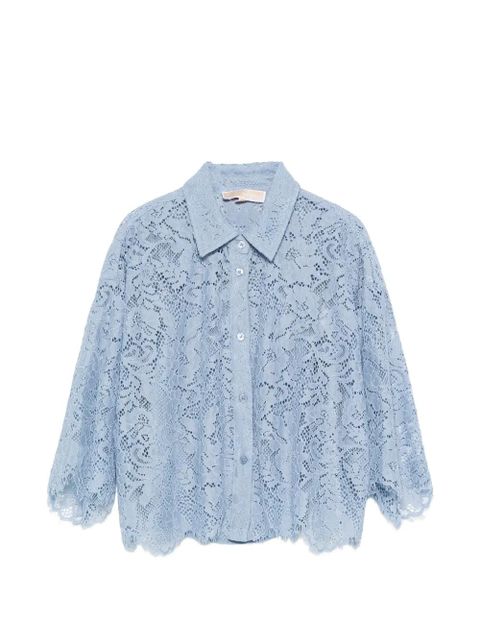 Michael Kors lace-overlay shirt - Blue - zdjęcie produktu nr 1