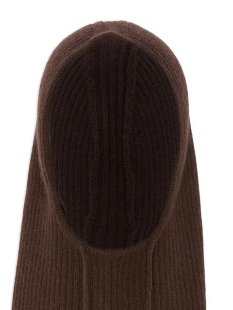 Yves Salomon ribbed cashmere balaclava - Brown - zdjęcie produktu nr 2