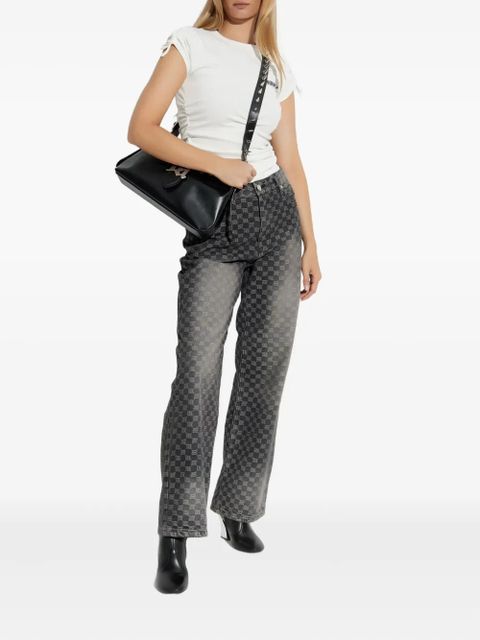 MISBHV monogram-check jeans - Black