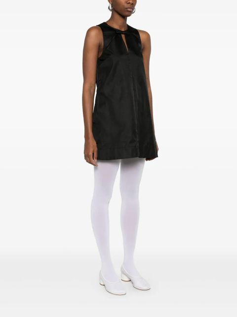 GANNI bow-detail mini dress - Black