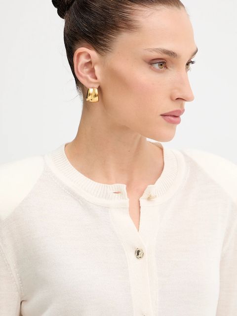 Simona Corsellini kardigan wełniany damski kolor beżowy lekki A25CPCRE0201