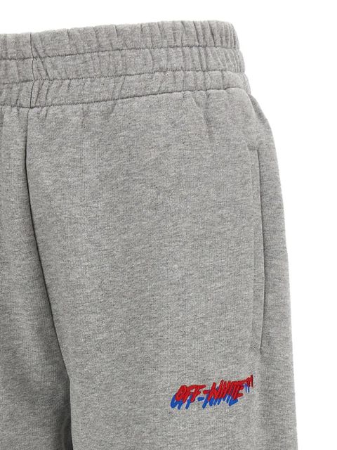 Off-White logo-embroidery track pants - Grey