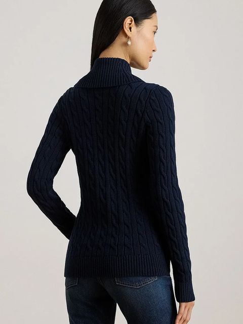 Lauren Ralph Lauren kardigan bawełniany damski kolor granatowy 200P03473 - zdjęcie produktu nr 2