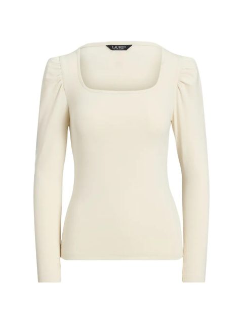 Lauren Ralph Lauren puffed-sleeve square T-shirt - Neutrals - zdjęcie produktu nr 1
