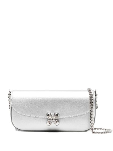 Alexander McQueen small Skull flower shoulder bag - Silver - zdjęcie produktu nr 1