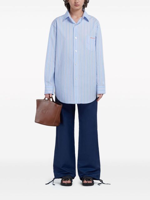 Marni small Tropicalia logo-embossed leather tote bag - Brown - zdjęcie produktu nr 2