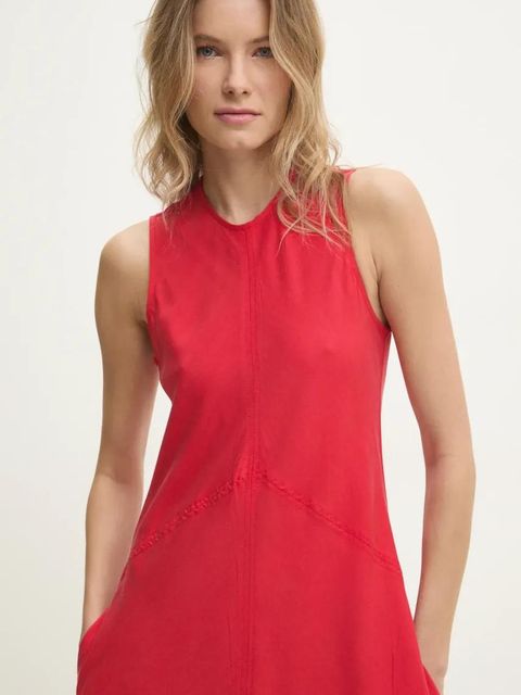 Answear.LAB sukienka kolor czerwony maxi prosta