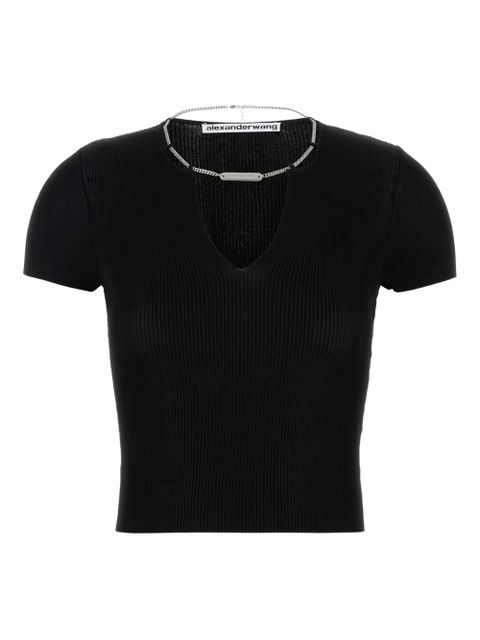 Alexander Wang chain-embellished ribbed top - Black - zdjęcie produktu nr 1
