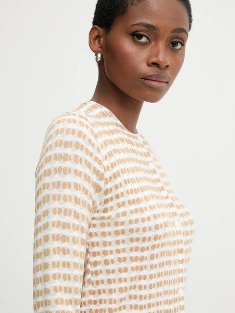 United Colors of Benetton kardigan damski kolor beżowy lekki 12F3D5028