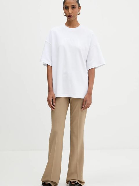 La Mania t-shirt bawełniany NAN damski kolor biały NAN