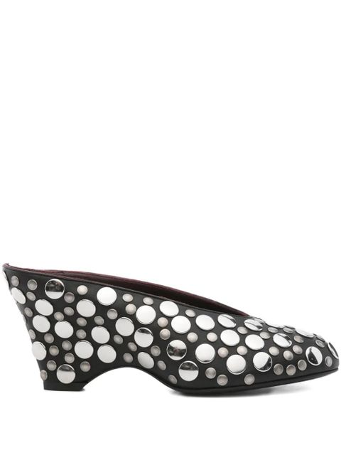KHAITE 70mm metallic-studded heeled mules - Black - zdjęcie produktu nr 1